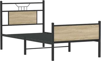 vidaXL Bed Frame without Mattress Sonoma Oak 75x190 cm Small Single Engineered Wood Vidaxl
