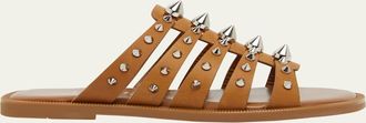 Christian Louboutin Charja Spike Leather Slide Sandals