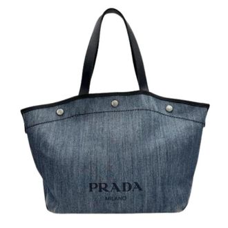 Prada Vintage Tote Bags, unisex, Blue, ONE SIZE, Pre-owned Denim Tote Bag