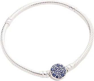 Pandora Pulsera de cadena de serpiente con cierre de disco brillante - Accessories - Mujer - Azul - ONE SIZE