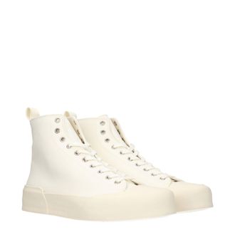 Jil Sander Canvas High-Top Sneaker - Beige