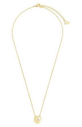 Sterling Forever Cassie Cubic Zirconia Circle Pendant Necklace in Gold at Nordstrom Rack
