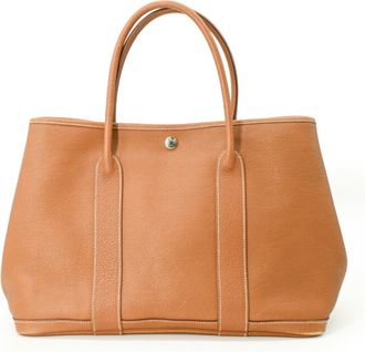 Herm&egrave;s Brown Gold Negonda Leather Handbag Tote Bag (Pre-Owned)