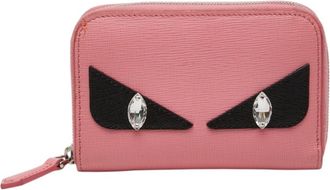 Fendi Black Pink Leather Coin Purse/Coin Case (Pre-Owned)
