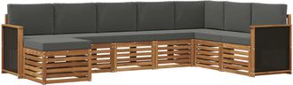 vidaXL Conjunto De Sof&aacute;s De Exterior 6 Uds. Natural Y Antracita Vidaxl