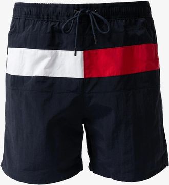 Tommy Hilfiger Mens Tommy Hilfiger Flag Band Mens Drawstring Swimming Shorts - Navy Blue - Size: 33/32/32