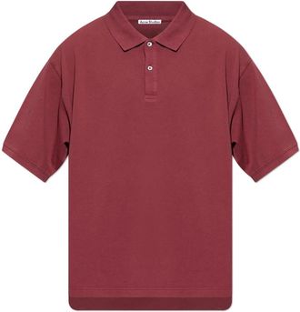 Acne Studios Washed logo polo - Heren - Polos - Rood - S - Katoen - Tops