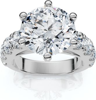 Pompeii3 Certified 5 1/2 cttw Diamond Engagement Ring 14k White Gold Lab Grown