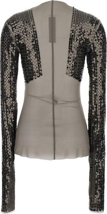 Rick Owens Womens T-Shirt Dennis Grey Nylon T-Shirts & Jerseys