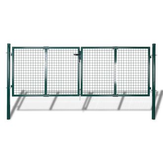 Berkfield Home Garden Mesh Gate Fence Door Wall Grille 289 x 75 cm / 306 x 125 cm in Green