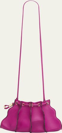 Ulla Johnson Adria Small Pleated Wave Leather Crossbody Bag