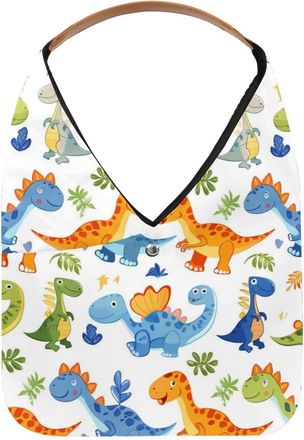 Generic Dinosaur Pattern Reusable Lightweight Grocery Bags - Foldable Into Compact Pouch, Washable & Sturdy, Multipurpose for Shopping and Travel