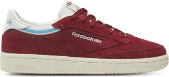 Reebok Womens Club C 85 - Running Shoes Retro Red/Chalk/Future Cyan Size 10.0