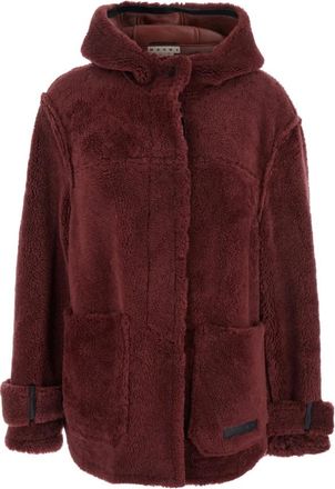 Marni Fur Hooded Jacket - Dames - Jassen - Rood - S - Jassen