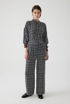 Exquise Adia Pants Geometric Patterned Palazzo Pants in Black And White at Nordstrom, Size X-Small