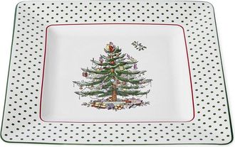 Spode Christmas Tree Polka Dot Square Platter