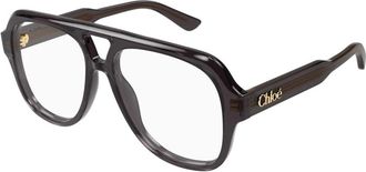 Chlo&eacute; Aviator Bril - Dames - Brillen - Grijs - 56 MM - Accessoires