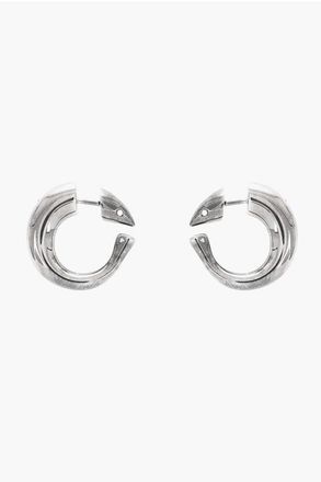 Bottega Veneta Silver Hoop Earrings size One Size