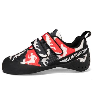 Generic Unisex Lightweight Rock Climbing Boulder Shoes - Durable Anti-Slip Outdoor Gym Sports Climbing Shoes for Beginners (Black red,9.5)