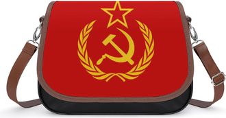 Generic Flag of The Soviet Union Womens Crossbody Bag Fashion Shoulder Handbags Message Tote Bag with Adjustable Strap