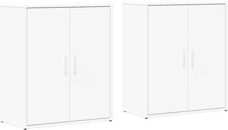 vidaXL Vidaxl - Aparador de madera de ingeniería 2 uds blanco 60x31x70 cm