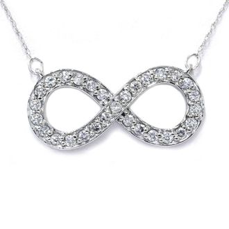 Pompeii3 3/4ct Diamond Infinity Symbol Pendant 14K White Gold