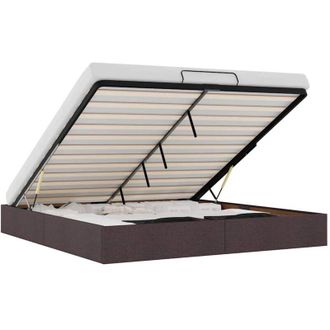 vidaXL Estructura Cama Otomana Sin Colch&oacute;n Marr&oacute;n Oscuro 180x200cm Vidaxl