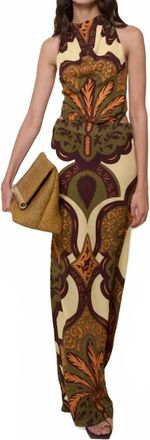Johanna Ortiz Finding Peace Silk Halter Dress In Palma Sevilina