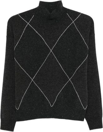 PESERICO Peserico, Turtlenecks, female, Gray, Size: M Gray Wool Silk Cashmere Sweater