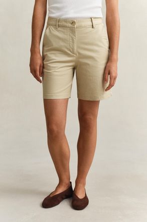 GANT Chinoshorts GANT CHINO, Damen, Gr. 36, N-Gr, oat beige, Web, Obermaterial: 98% Baumwolle, 2% Elasthan, unifarben, regular fit kurz, Hosen Chinoshorts,