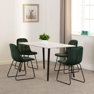 Seconique Marlow & Lukas Dining Set in Emerald