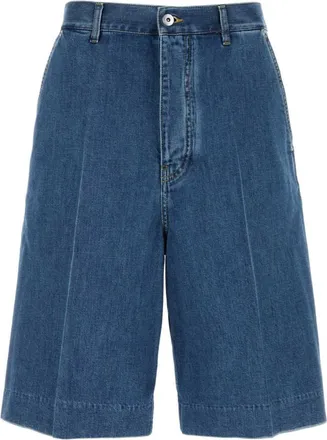 Bottega Veneta Blue Solid Denim Shorts