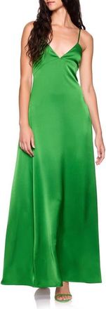 Susana Monaco Satin Slipdress in Shamrock at Nordstrom, Size 12