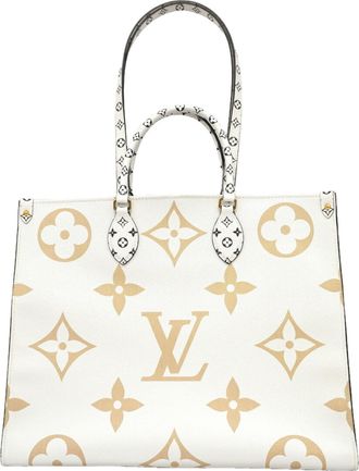 Louis Vuitton Khaki White Tote Bag (Pre-Owned)