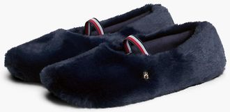 Tommy Hilfiger Womens Faux Fur Mary Jane House Slipper - Space Blue - XL