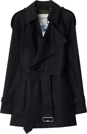 Burberry Stijlvolle Trenchcoat - Dames - Trenchcoats - Zwart - S - Katoen - Jassen