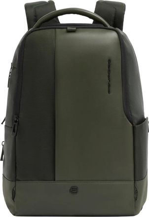 Piquadro Uitbreidbare 14 Laptoptas met Trolleyband - Heren - Rugzakken - Groen - ONE Size - Leer - Tassen