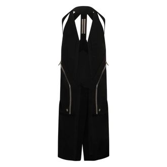 Rick Owens Vests, male, Black, Size: L Temple gilet with zip