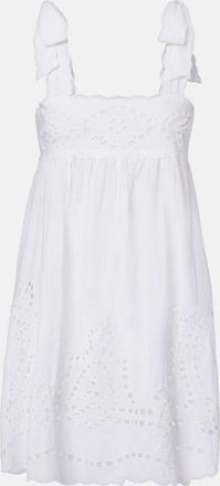 Juliet Dunn Broderie anglaise scalloped cotton minidress