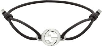 Gucci Accessoires, Dames, Grijs, ONE Size, Katoen, Interlocking G Cord Armband