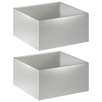 vidaXL Macetero De Jard&iacute;n 2 Uds. Plateado 100 X 100 X 40 Cm Vidaxl