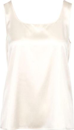 Pennyblack Zijden Satijnen Top met Wijde Halslijn - Dames - Tops zonder mouwen - Wit - XL - Satijn - Tops