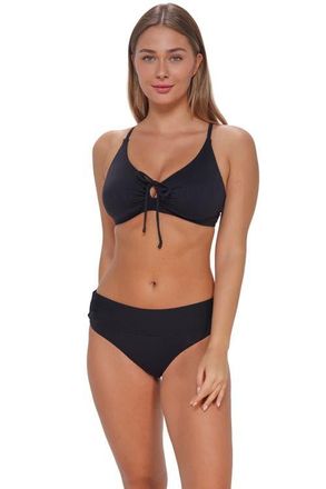 Sunsets Kauai Keyhole Bikini Swimsuit Top - F Cup in Black Seagrass Texture at Nordstrom, Size 36