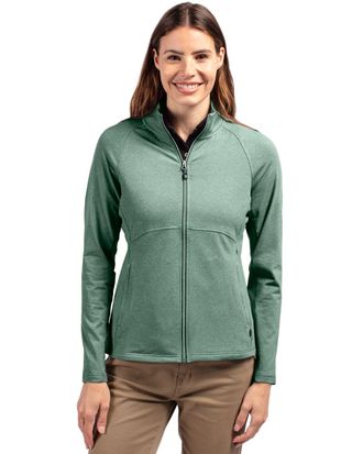 Cutter & Buck Adapt Eco Knit Heather Recycled Womens Full Zip
