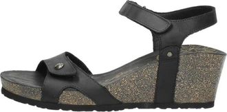 Panama Jack Julia Basics Wedge - Dames - Sleehakken - Zwart - 41 EU - Leer - Schoenen