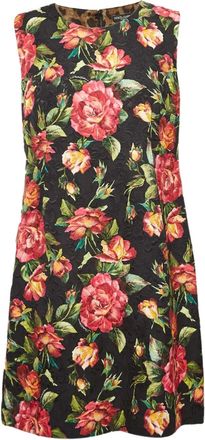 Dolce & Gabbana Abito corto a fiori - Nero