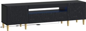 vidaXL Mueble De Tv Led Negro Madera De Ingenier&iacute;a Vidaxl