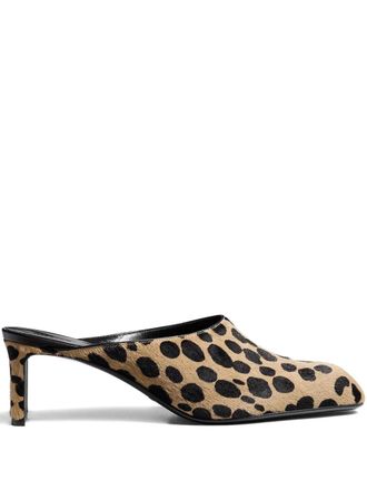 Khaite 100mm Colt spotted heeled mules - Neutrals