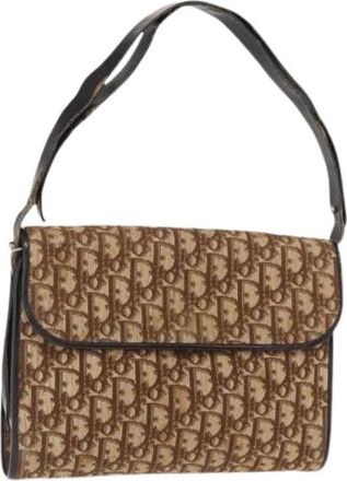 Dior Pre-owned Trotter Canvas Schoudertas - Dames - Vintage Schoudertas - Beige - ONE Size - Leer - Vintage