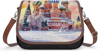 Generic St Basils Cathedral in Moscow Russia Small Womens Crossbody Bags Shoulder Handbag with Adjustable Strap for Travel